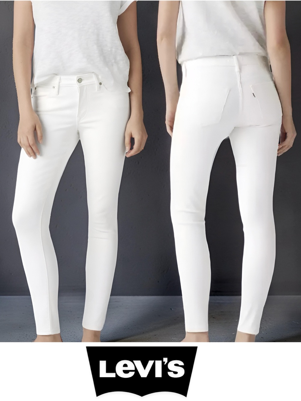Women’s Levi's 711 Skinny Jeans in Soft Clean White | Size 28